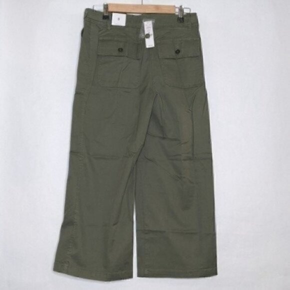 NWT WHBM WIDE LEG CROP PANTS GREEN - Picture 8 of 10
